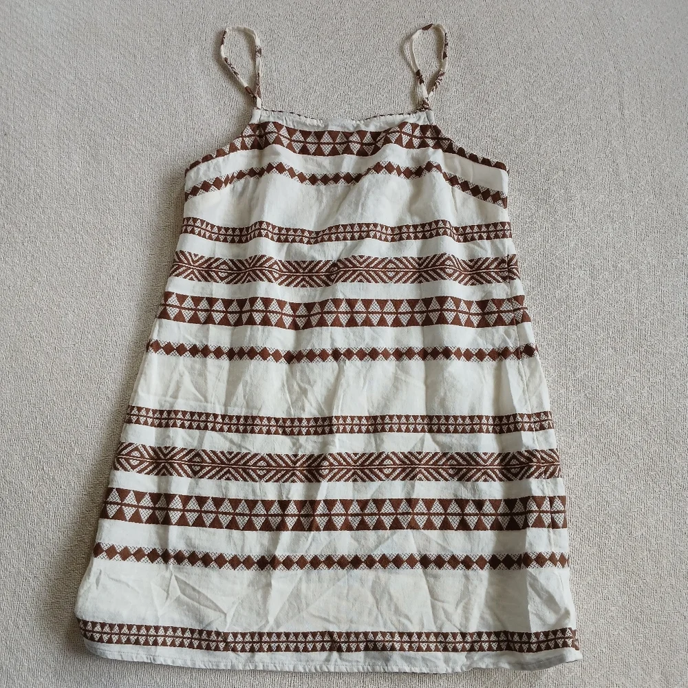 aerie ♡ open back jacquard boho dress western tribal fedtival geo south. medium